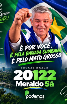 Imagem de campanha de Meraldo Sá, deputado estadual, número 20122